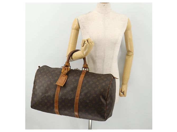 LOUIS VUITTON Borsa Boston Monogram Keepall 50 M41426 LV Auth 183206 Monogramma - vista 23