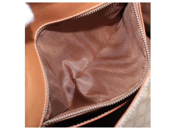 Céline Borsa CELINE Macadam Canvas PVC Beige Oro Auth 186876 D'oro - vista 11