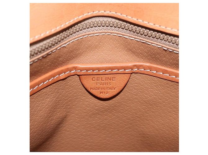 Céline Borsa CELINE Macadam Canvas PVC Beige Oro Auth 186876 D'oro - vista 12