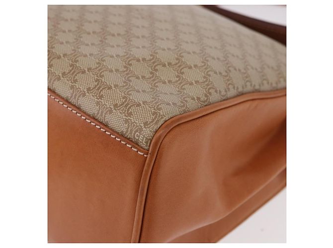Céline Borsa CELINE Macadam Canvas PVC Beige Oro Auth 186876 D'oro - vista 15