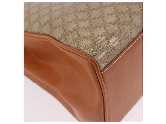 Céline Borsa CELINE Macadam Canvas PVC Beige Oro Auth 186876 D'oro - vista 16