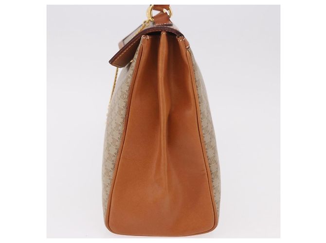 Céline Borsa CELINE Macadam Canvas PVC Beige Oro Auth 186876 D'oro - vista 3