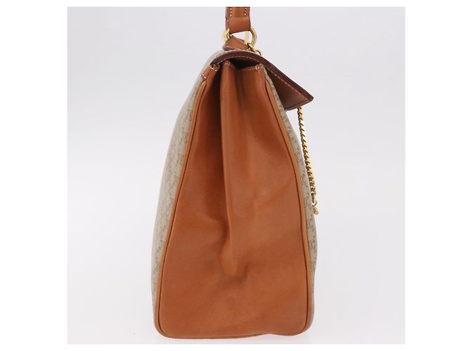 Céline Borsa CELINE Macadam Canvas PVC Beige Oro Auth 186876 D'oro - vista 4