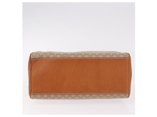 Céline Borsa CELINE Macadam Canvas PVC Beige Oro Auth 186876 D'oro - vista 5