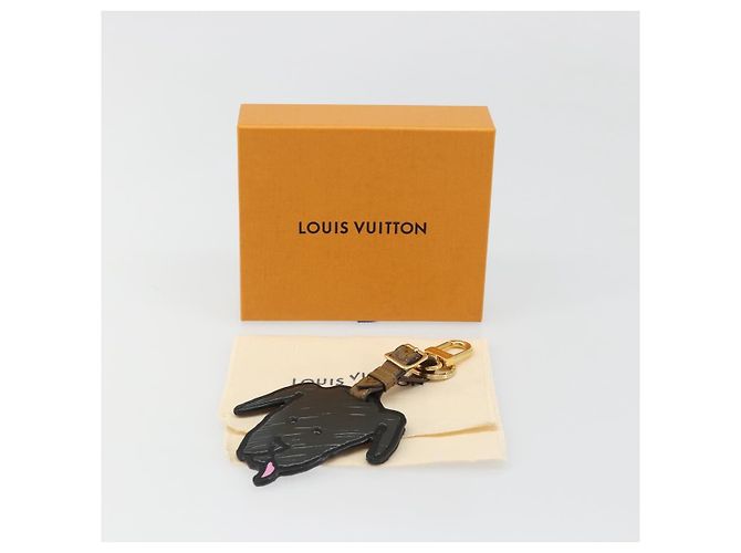LOUIS VUITTON Catgram Porte Cles Porto Address Charm Black MP2281 Auth 185764M Nero - vista 12