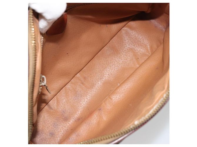 Céline Borsa a Spalla CELINE Macadam Canvas PVC Pelle Marrone Oro Auth 186814 D'oro - vista 10