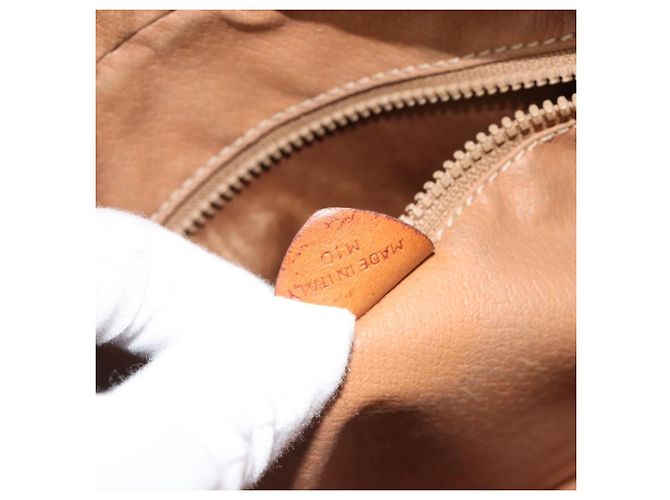 Céline Borsa a Spalla CELINE Macadam Canvas PVC Pelle Marrone Oro Auth 186814 D'oro - vista 12