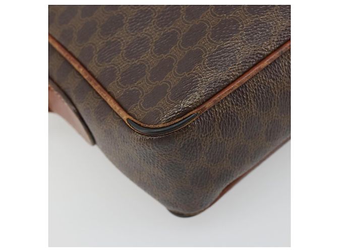 Céline Borsa a Spalla CELINE Macadam Canvas PVC Pelle Marrone Oro Auth 186814 D'oro - vista 17