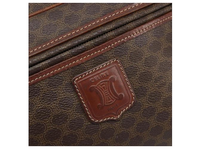 Céline Borsa a Spalla CELINE Macadam Canvas PVC Pelle Marrone Oro Auth 186814 D'oro - vista 18