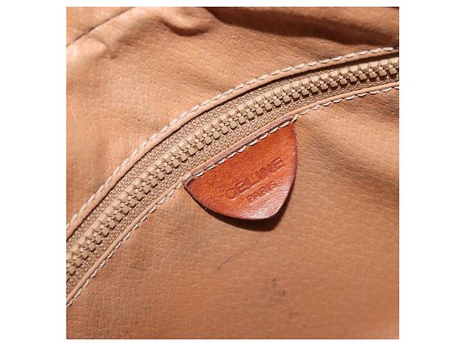 Céline Borsa a Spalla CELINE Macadam Canvas PVC Pelle Marrone Oro Auth 186814 D'oro - vista 19