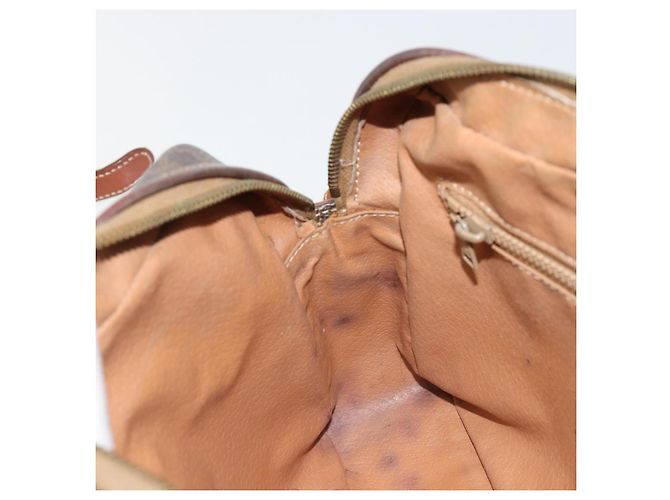 Céline Borsa a Spalla CELINE Macadam Canvas PVC Pelle Marrone Oro Auth 186814 D'oro - vista 21
