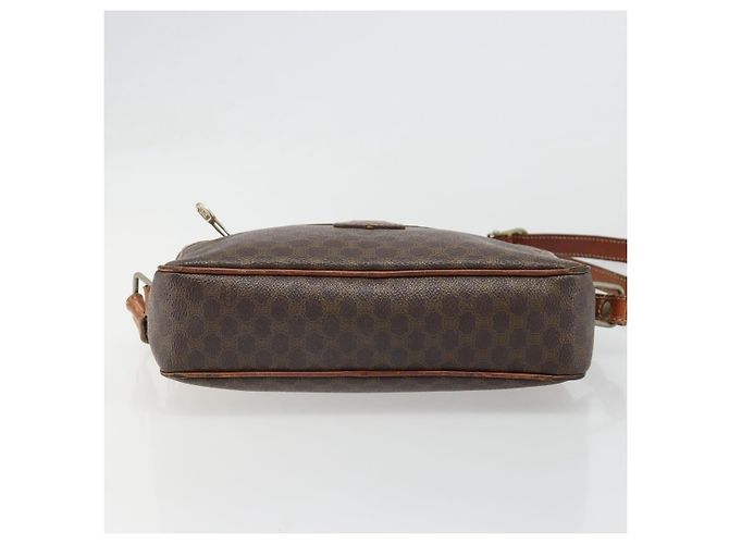 Céline Borsa a Spalla CELINE Macadam Canvas PVC Pelle Marrone Oro Auth 186814 D'oro - vista 5