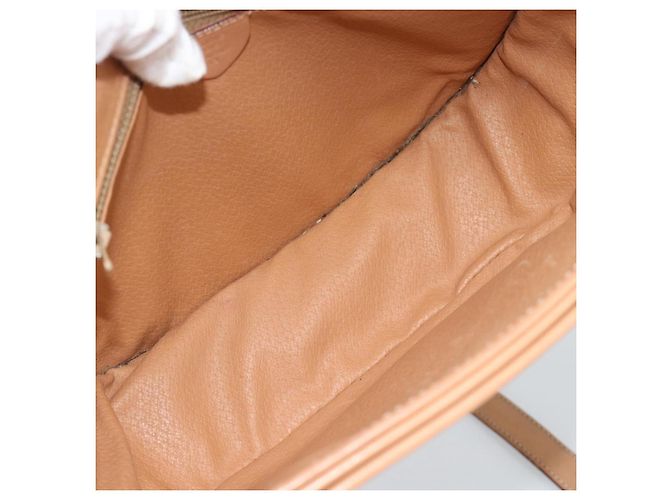 Céline Borsa a Spalla CELINE Macadam Canvas PVC Pelle Marrone Oro Auth BA13476 D'oro - vista 10
