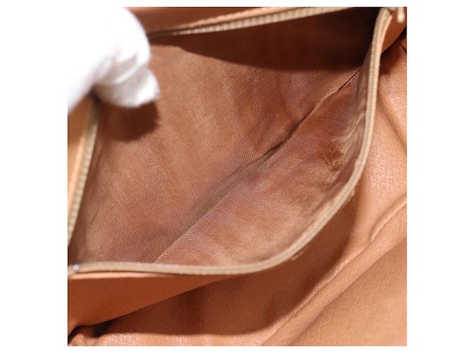 Céline Borsa a Spalla CELINE Macadam Canvas PVC Pelle Marrone Oro Auth BA13476 D'oro - vista 11