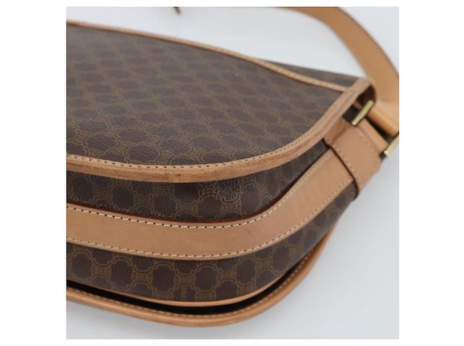 Céline Borsa a Spalla CELINE Macadam Canvas PVC Pelle Marrone Oro Auth BA13476 D'oro - vista 16