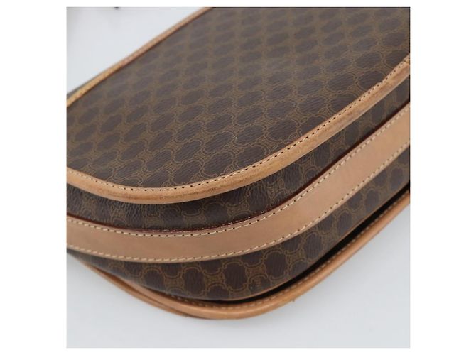Céline Borsa a Spalla CELINE Macadam Canvas PVC Pelle Marrone Oro Auth BA13476 D'oro - vista 17