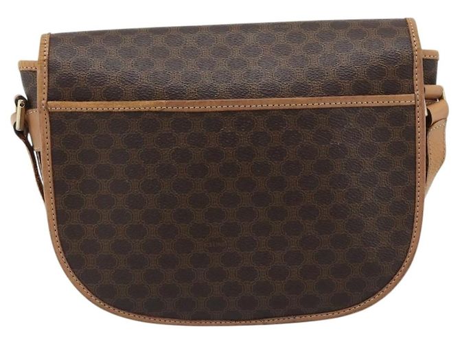 Céline Borsa a Spalla CELINE Macadam Canvas PVC Pelle Marrone Oro Auth BA13476 D'oro - vista 2