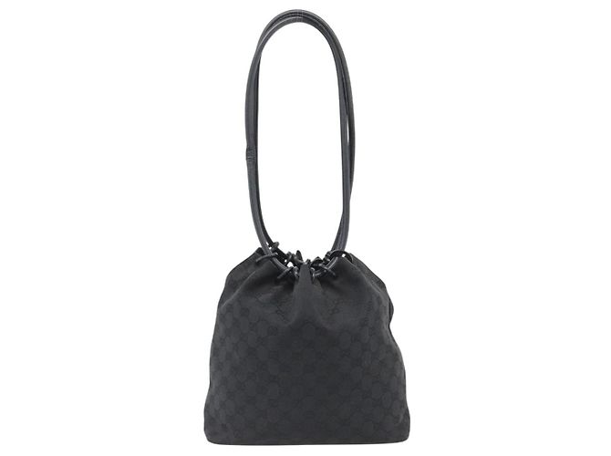 Borsa a Spalla GUCCI Tela Nera 90644 Auth 187767 Nero - vista 2
