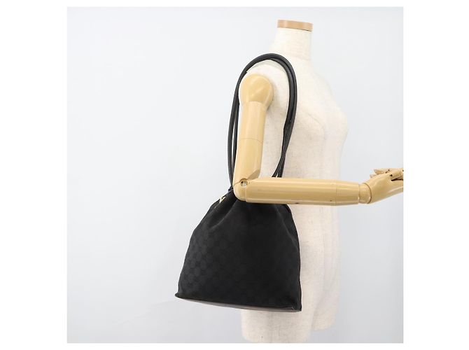 Borsa a Spalla GUCCI Tela Nera 90644 Auth 187767 Nero - vista 23