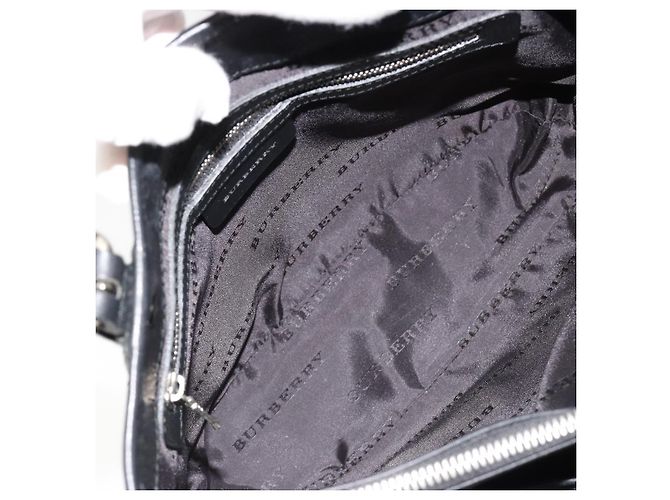 Borsa a mano BURBERRY Nova Check in nylon Beige Nero Argento Auth 187375A - vista 12