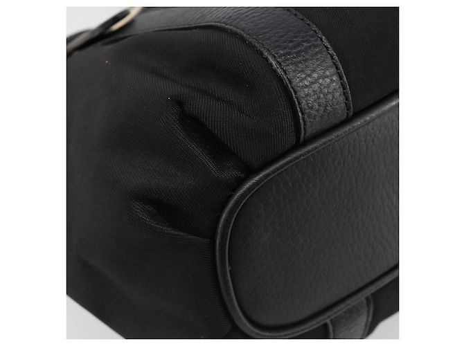 Borsa a mano BURBERRY Nova Check in nylon Beige Nero Argento Auth 187375A - vista 16