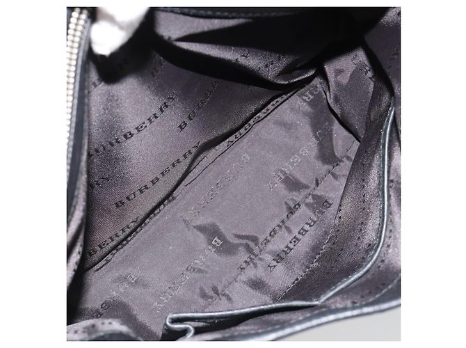 Borsa a mano BURBERRY Nova Check in nylon Beige Nero Argento Auth 187375A - vista 23