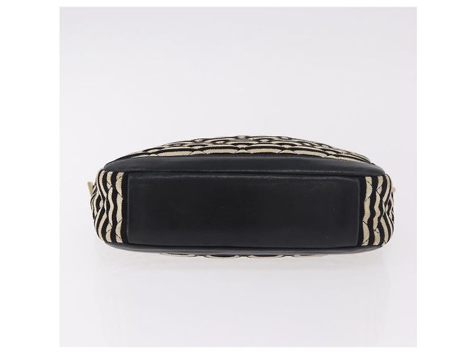CHANEL Matelasse Chain Shoulder Bag Canvas Beige Gold CC Auth 185766 D'oro - vista 6