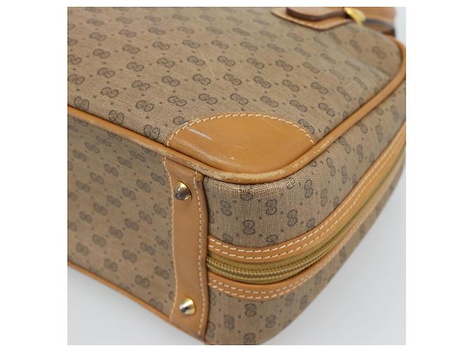 GUCCI Micro GG Supreme Hand Bag PVC Beige Gold 000 39 0030 Auth 186126 Golden - view 16