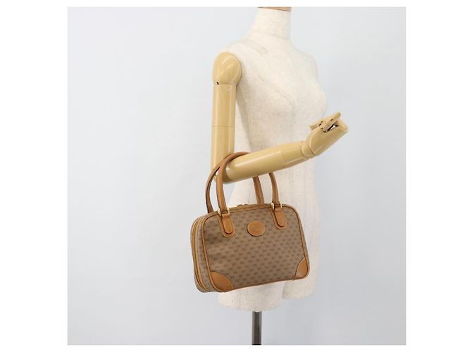 GUCCI Micro GG Supreme Hand Bag PVC Beige Gold 000 39 0030 Auth 186126 Golden - view 22