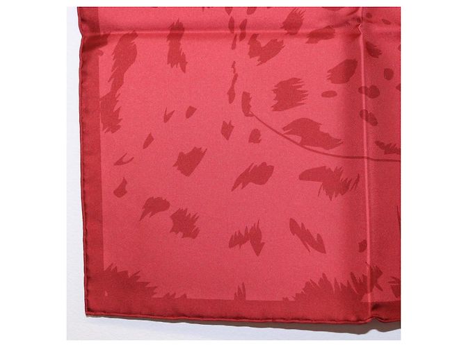 CARTIER Mini Scarf Leopard Silk Red Auth am11882M Rosso - vista 4