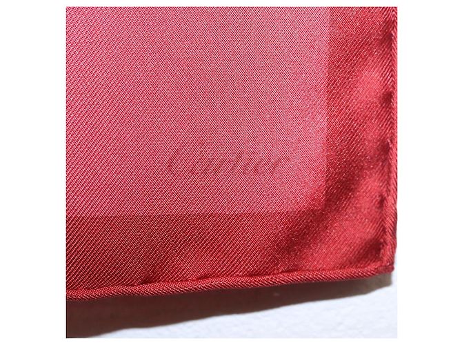 CARTIER Mini Scarf Leopard Silk Red Auth am11882M Rosso - vista 6