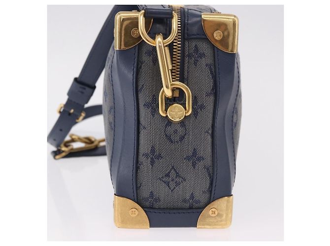 LOUIS VUITTON Monogram Denim Soft Trunk Bag Blue M44723 LV Auth 187612SAM - vista 3
