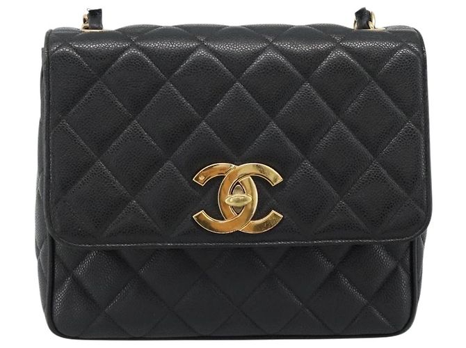 Borsa a Spalla CHANEL Chain Matelasse in Pelle Caviar Nera con CC Oro Autentica 186150V - vista 13