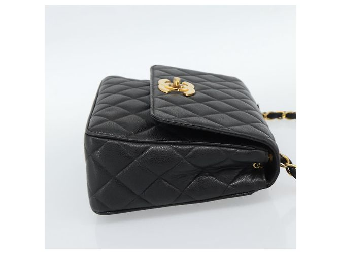 Borsa a Spalla CHANEL Chain Matelasse in Pelle Caviar Nera con CC Oro Autentica 186150V - vista 4
