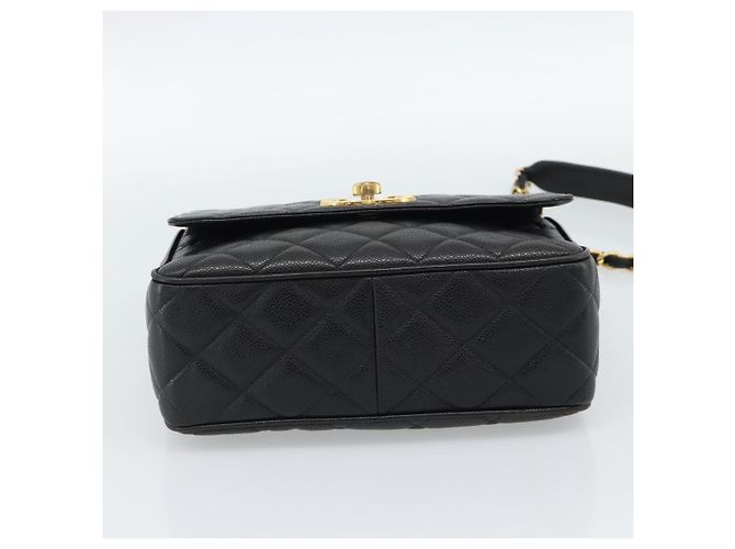 Borsa a Spalla CHANEL Chain Matelasse in Pelle Caviar Nera con CC Oro Autentica 186150V - vista 5