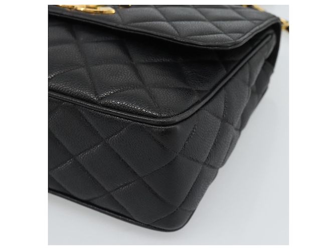 Borsa a Spalla CHANEL Chain Matelasse in Pelle Caviar Nera con CC Oro Autentica 186150V - vista 9