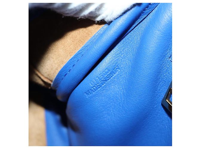 Borsa LOEWE Amazona 75 in pelle 2way Blu Oro Auth 185420SM D'oro - vista 11