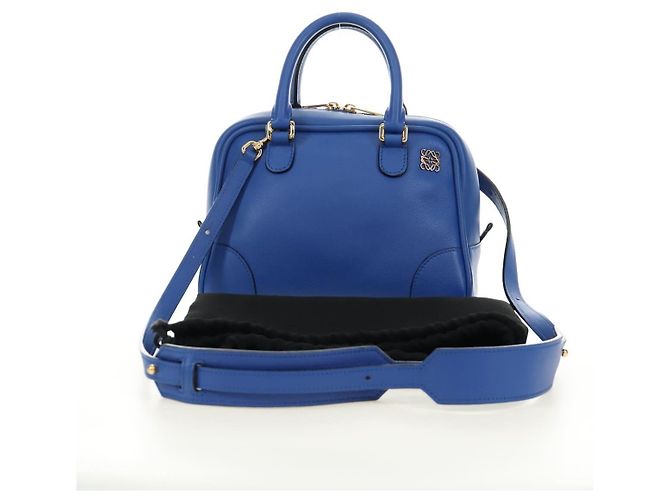 Borsa LOEWE Amazona 75 in pelle 2way Blu Oro Auth 185420SM D'oro - vista 12