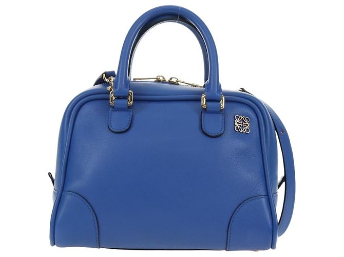 Borsa LOEWE Amazona 75 in pelle 2way Blu Oro Auth 185420SM D'oro - vista 13