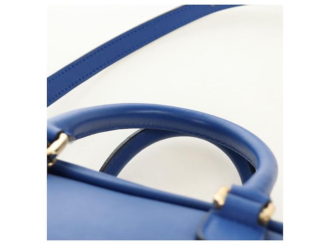 Borsa LOEWE Amazona 75 in pelle 2way Blu Oro Auth 185420SM D'oro - vista 14