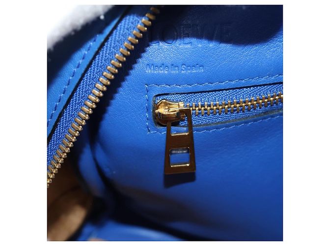 Borsa LOEWE Amazona 75 in pelle 2way Blu Oro Auth 185420SM D'oro - vista 26