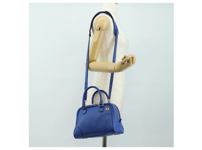 Borsa LOEWE Amazona 75 in pelle 2way Blu Oro Auth 185420SM D'oro - vista 28