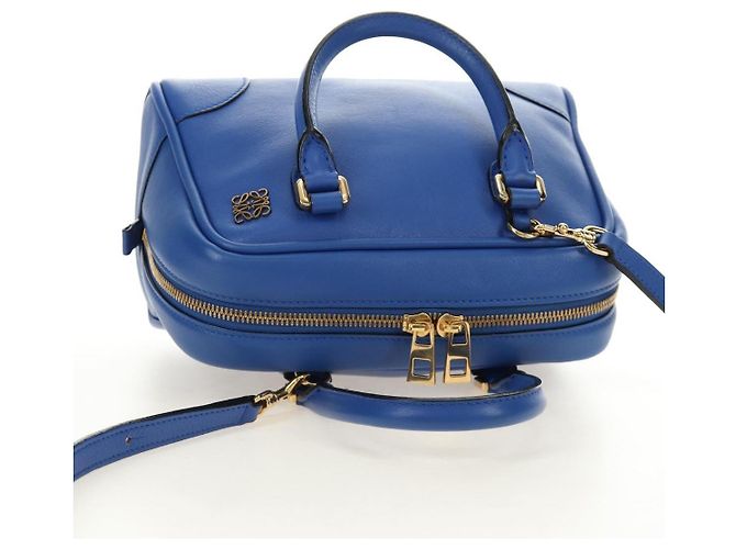 Borsa LOEWE Amazona 75 in pelle 2way Blu Oro Auth 185420SM D'oro - vista 6