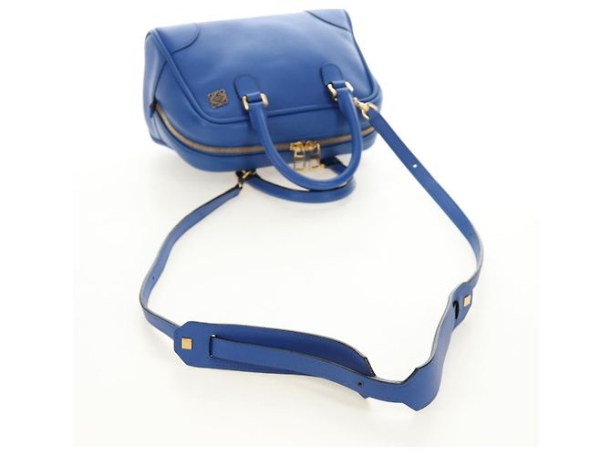 Borsa LOEWE Amazona 75 in pelle 2way Blu Oro Auth 185420SM D'oro - vista 8