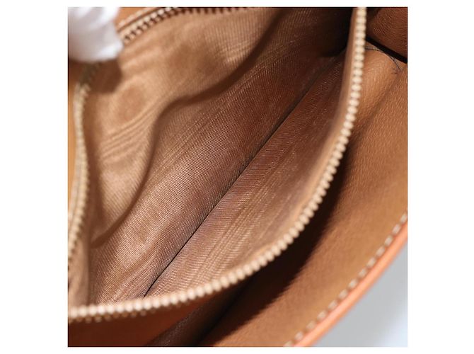 Céline CELINE Macadam Canvas Schultertasche PVC Leder Braun Gold Auth ka4803 Golden - Ansicht 11