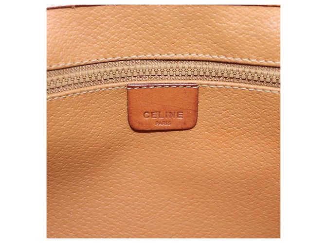 Céline CELINE Macadam Canvas Schultertasche PVC Leder Braun Gold Auth ka4803 Golden - Ansicht 18