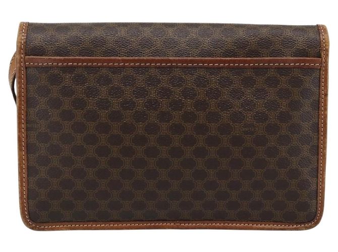 Céline CELINE Macadam Canvas Schultertasche PVC Leder Braun Gold Auth ka4803 Golden - Ansicht 2