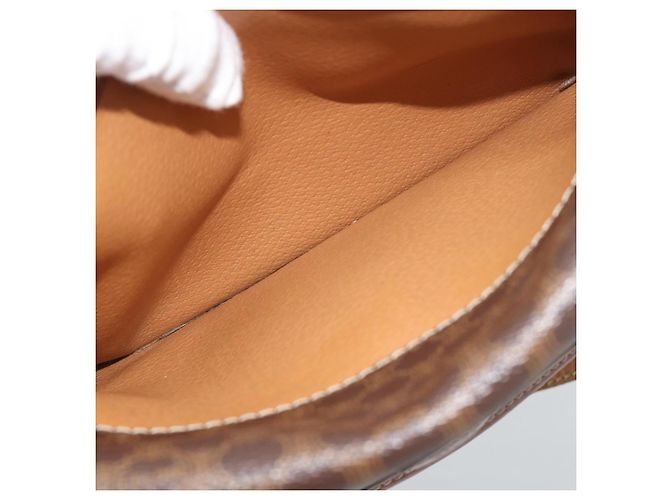 Céline CELINE Macadam Canvas Schultertasche PVC Leder Braun Gold Auth ka4803 Golden - Ansicht 22