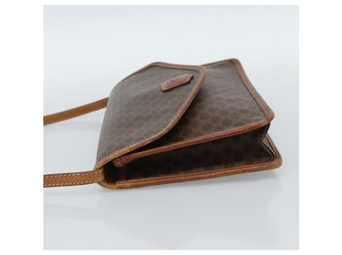 Céline CELINE Macadam Canvas Schultertasche PVC Leder Braun Gold Auth ka4803 Golden - Ansicht 3