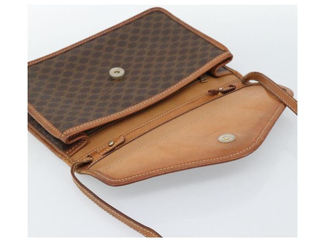 Céline CELINE Macadam Canvas Schultertasche PVC Leder Braun Gold Auth ka4803 Golden - Ansicht 9